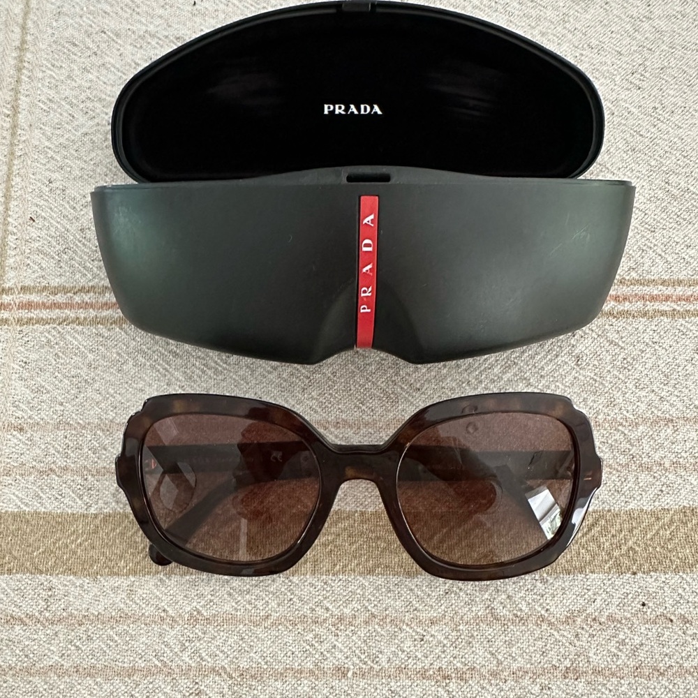 Prada Brown Oversized Sunglasses with Square Frames